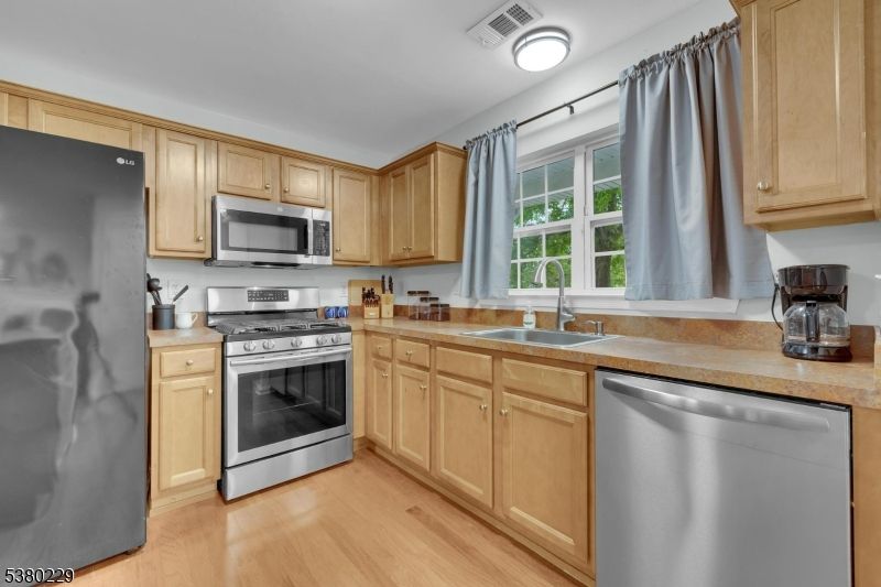 Interior, Kitchen, Stainless Steel Appliances, Wood Texture Flooring