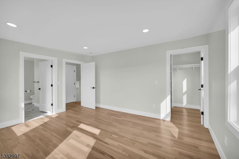 Bathroom, Empty room, Interior, Recessed Lighting, Wood Texture Flooring