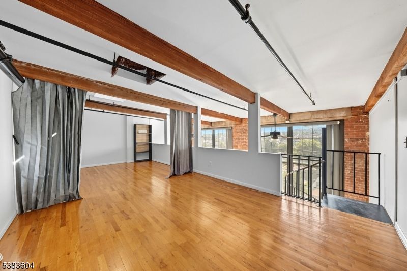 Empty room, Interior, Stone Walls, Wooden Beams, Wood Texture Flooring
