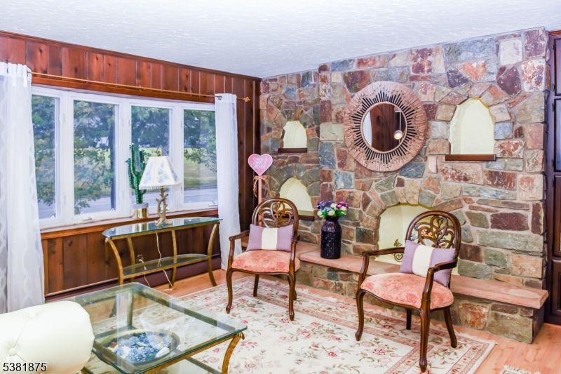 Interior, Stone Walls, Wood Texture Flooring