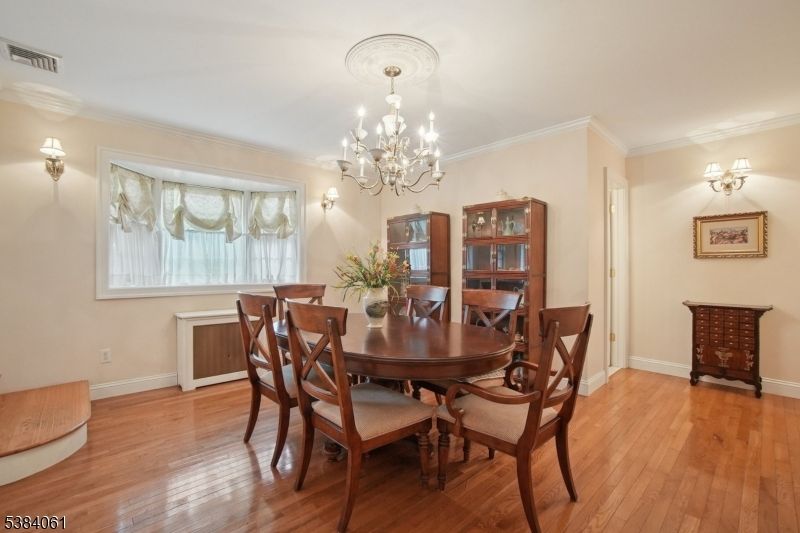 Chandelier, Dining room, Interior, Wood Texture Flooring