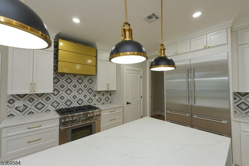 Interior, Kitchen, Pendant Lights, Recessed Lighting, Stainless Steel Appliances