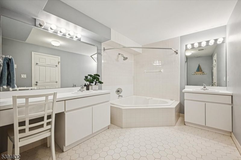 Bathroom, Dual Sink Vanities, Glass Shower, Interior