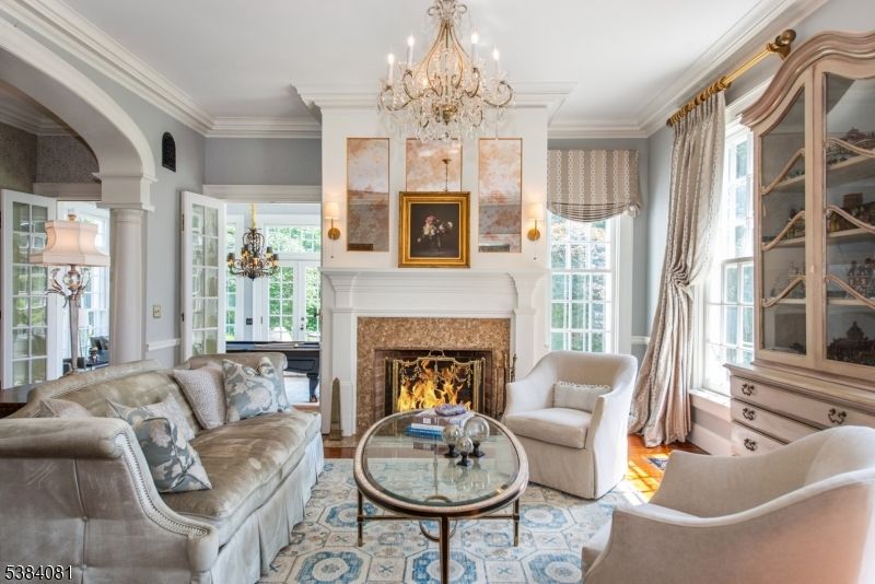 Chandelier, Fireplace, Interior, Living room, Wood Texture Flooring