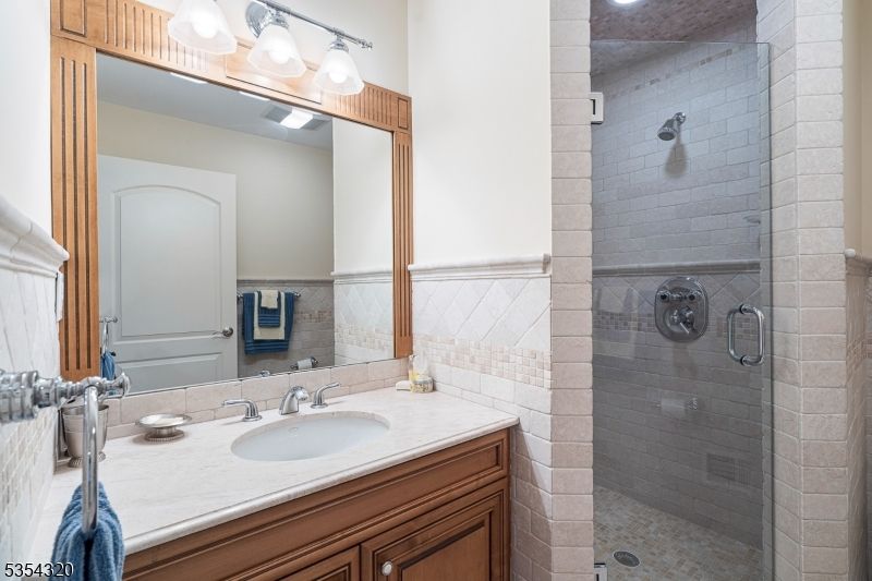 Bathroom, Glass Shower, Interior, Stone Walls