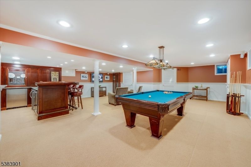 Billiard Table, Game Room, Interior, Pendant Lights, Recessed Lighting