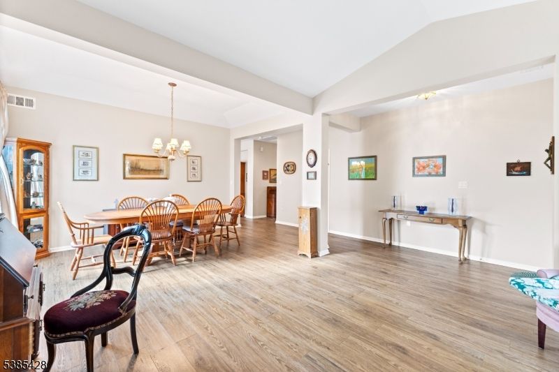 Chandelier, Dining room, Interior, Wood Texture Flooring