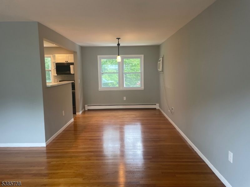 Empty room, Interior, Kitchen, Pendant Lights, Wood Texture Flooring