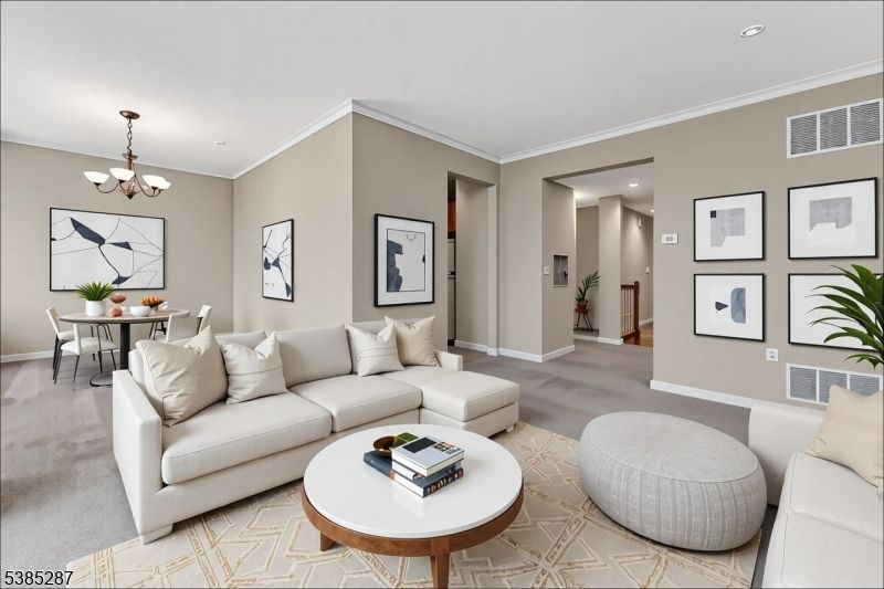 Chandelier, Dining room, Interior, Living room, Recessed Lighting