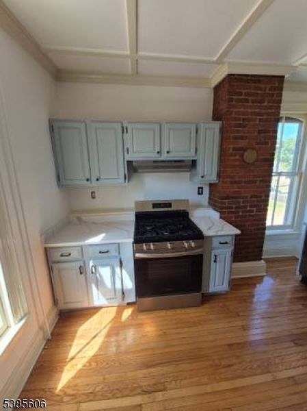 Interior, Kitchen, Stone Walls, Wood Texture Flooring