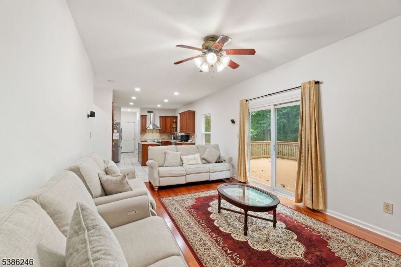 Interior, Kitchen, Living room, Recessed Lighting, Wood Texture Flooring
