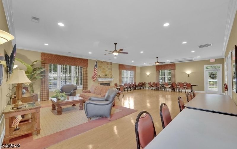 Dining room, Fireplace, Interior, Living room, Recessed Lighting
