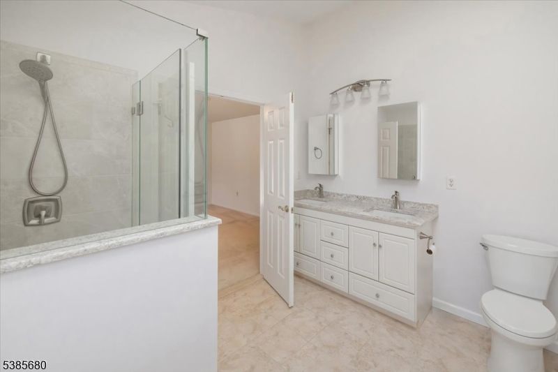 Bathroom, Dual Sink Vanities, Glass Shower, Interior