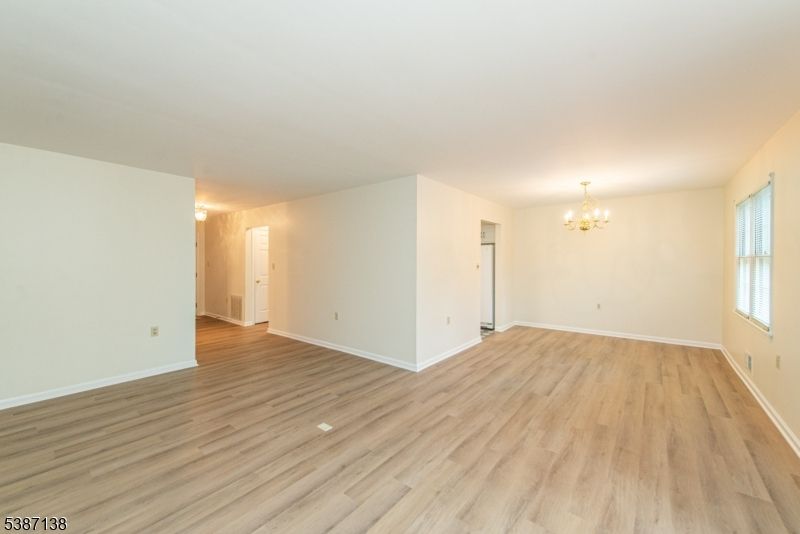 Chandelier, Empty room, Interior, Wood Texture Flooring