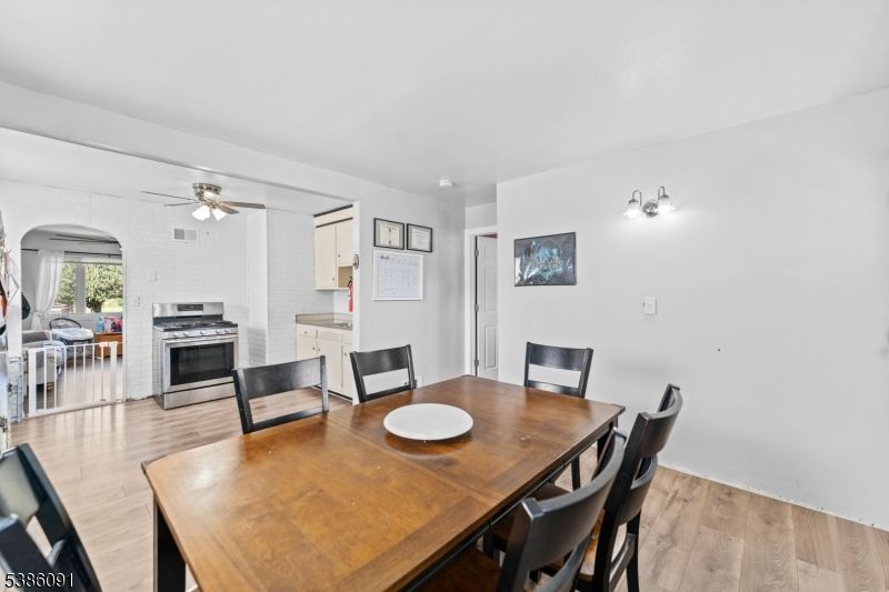 Dining room, Fireplace, Interior, Wood Texture Flooring