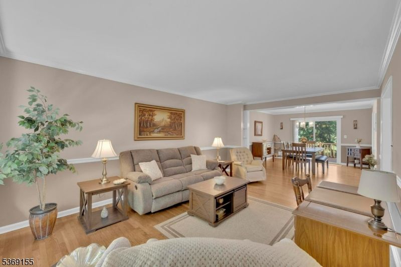 Dining room, Interior, Living room, Pendant Lights, Wood Texture Flooring