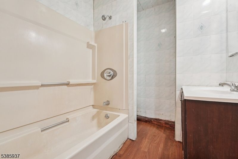 Bathroom, Interior, Marble Walls, Wood Texture Flooring