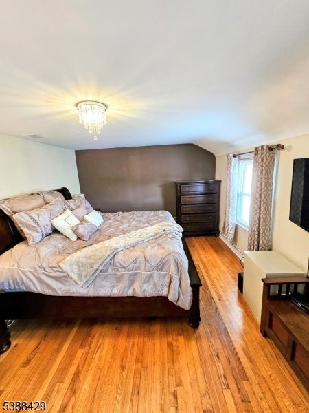 Bedroom, Chandelier, Interior, Wood Texture Flooring