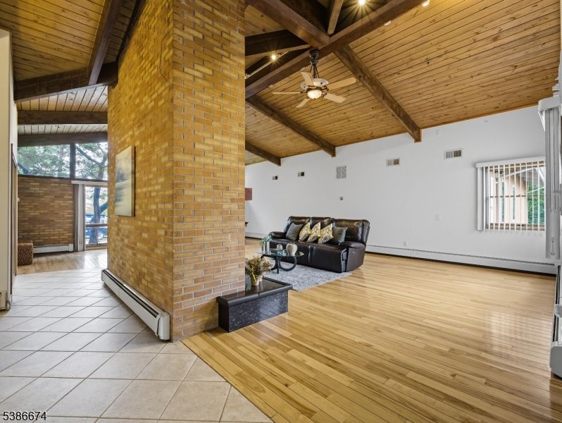 Fireplace, Interior, Living room, Stone Walls, Wooden Beams, Wooden Ceilings, Wood Texture Flooring