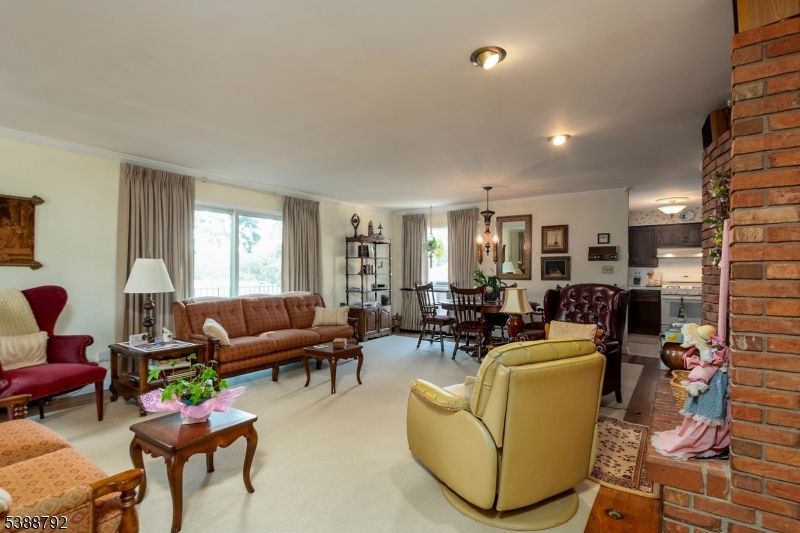 Dining room, Interior, Kitchen, Living room, Pendant Lights, Stone Walls