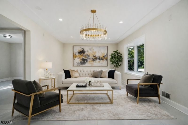 Chandelier, Interior, Living room, Recessed Lighting