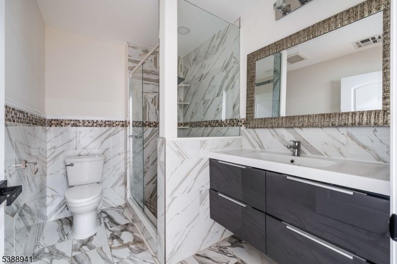 Bathroom, Glass Shower, Interior, Marble, Marble Walls