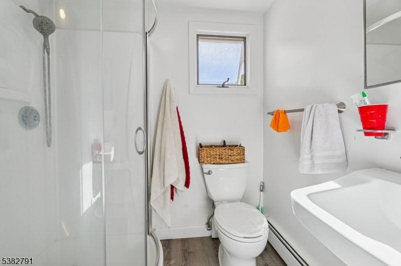 Bathroom, Glass Shower, Interior, Wood Texture Flooring