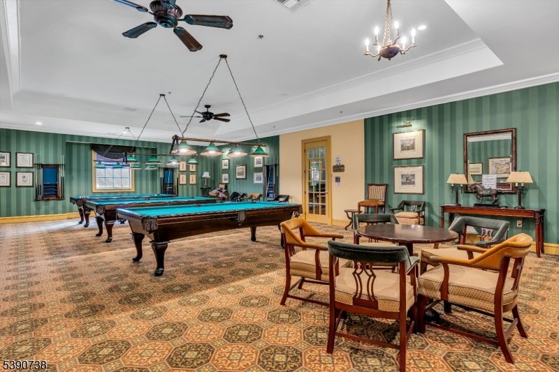 Billiard Table, Chandelier, Game Room, Interior, Pendant Lights, Recessed Lighting
