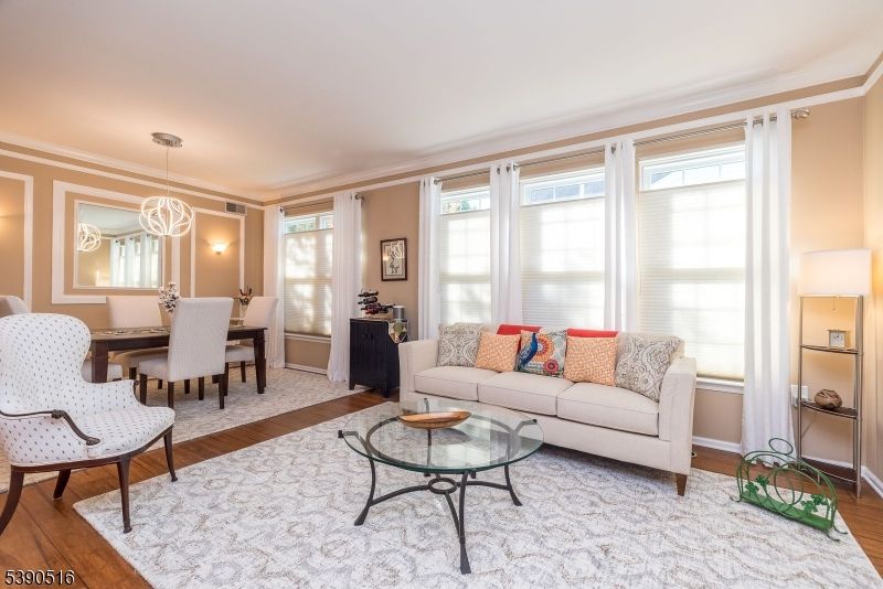 Dining room, Interior, Living room, Pendant Lights, Wood Texture Flooring
