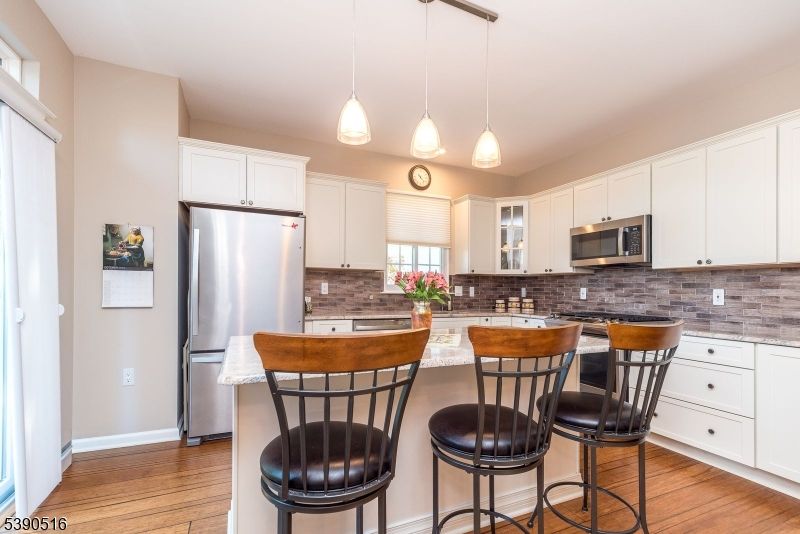 Interior, Kitchen, Pendant Lights, Stainless Steel Appliances, Wood Texture Flooring