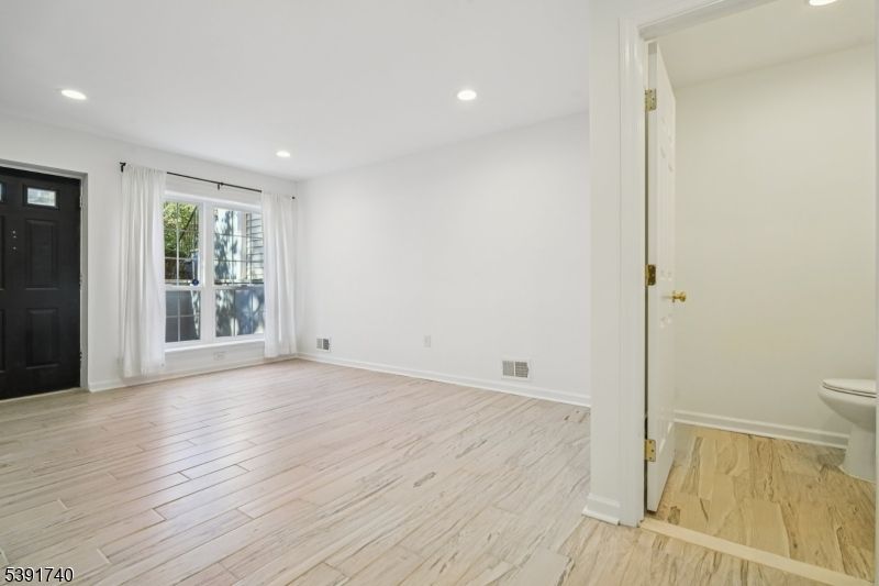 Bathroom, Empty room, Interior, Recessed Lighting, Wood Texture Flooring