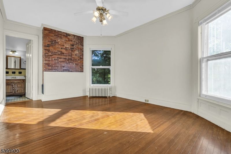 Empty room, Interior, Stone Walls, Wood Texture Flooring