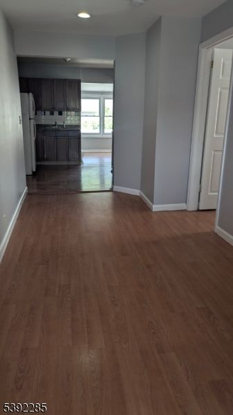 Empty room, Interior, Kitchen, Recessed Lighting, Wood Texture Flooring