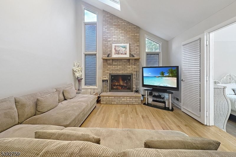 Fireplace, Interior, Living room, Stone Walls, Wood Texture Flooring