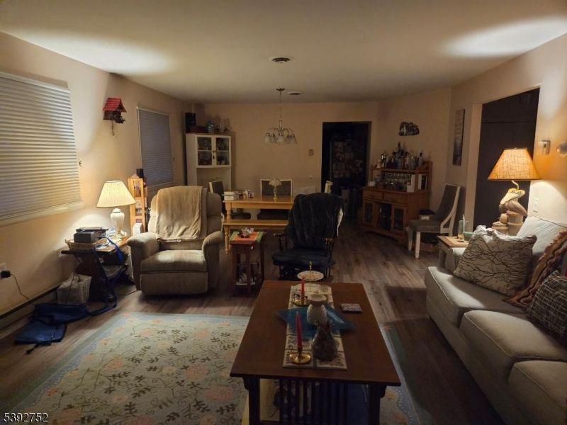 Dining room, Interior, Living room, Pendant Lights, Wood Texture Flooring