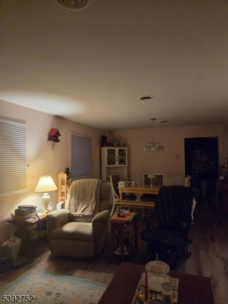 Dining room, Interior, Living room, Pendant Lights, Wood Texture Flooring