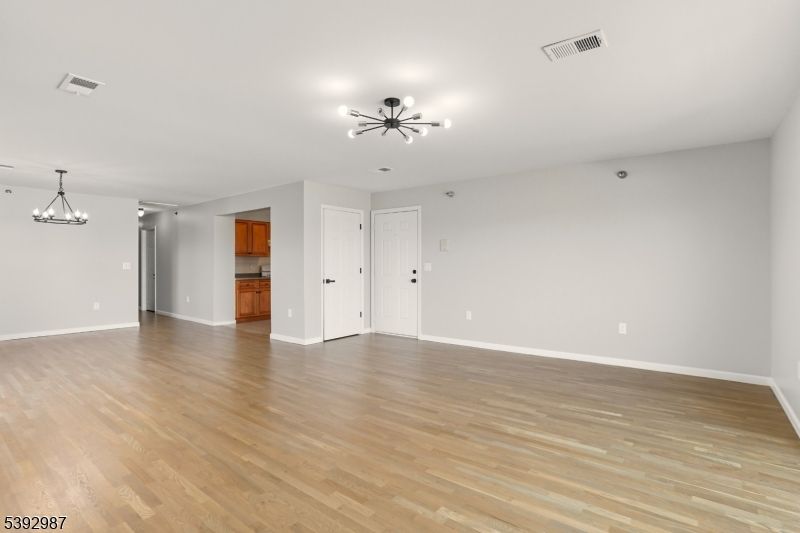Empty room, Interior, Pendant Lights, Wood Texture Flooring