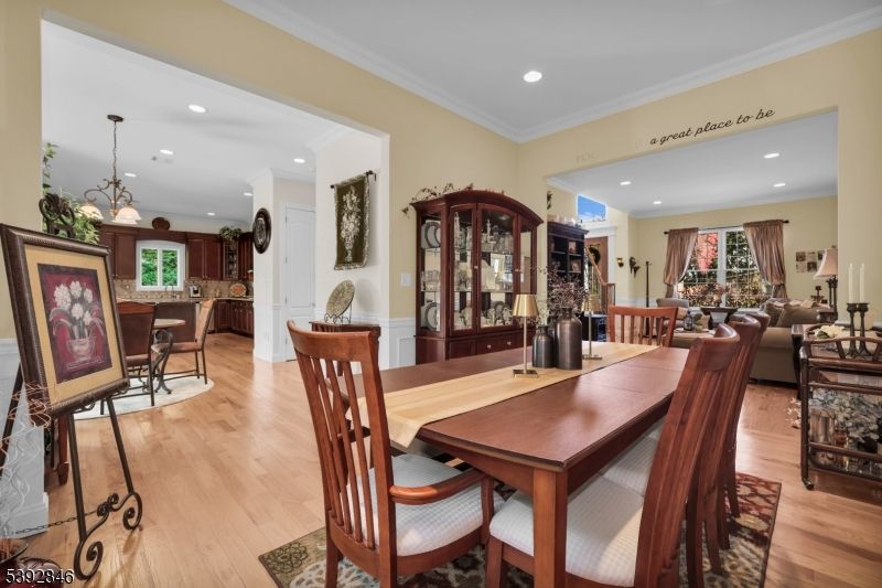 Dining room, Interior, Kitchen, Living room, Pendant Lights, Recessed Lighting, Wood Texture Flooring
