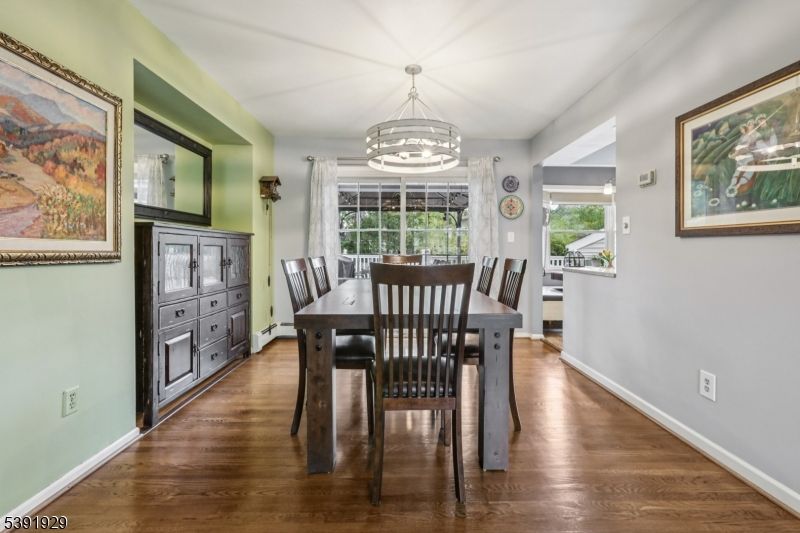 Chandelier, Dining room, Interior, Wood Texture Flooring