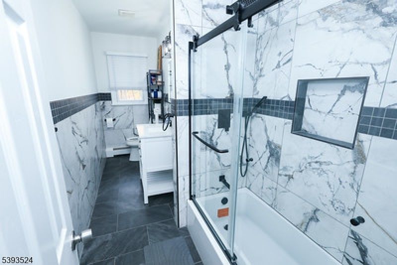Bathroom, Glass Shower, Interior, Marble Walls