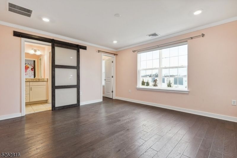 Bathroom, Empty room, Interior, Recessed Lighting, Wood Texture Flooring