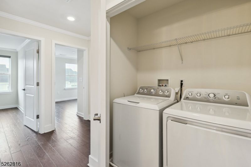 Interior, Recessed Lighting, Utility Closets, Washer, Wood Texture Flooring