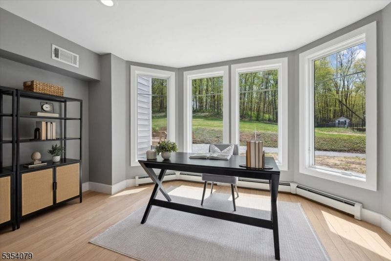 Home Office, Interior, Recessed Lighting, Wood Texture Flooring
