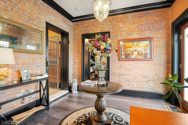 Interior, Stone Walls, Wood Texture Flooring