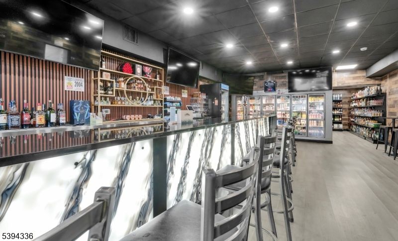 Interior, Recessed Lighting, Stone Walls, Wood Texture Flooring