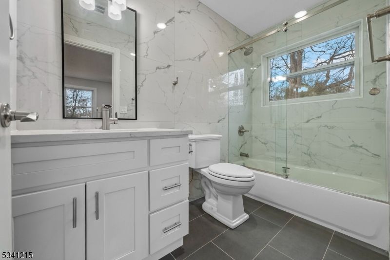 Bathroom, Glass Shower, Interior, Marble Walls, Recessed Lighting