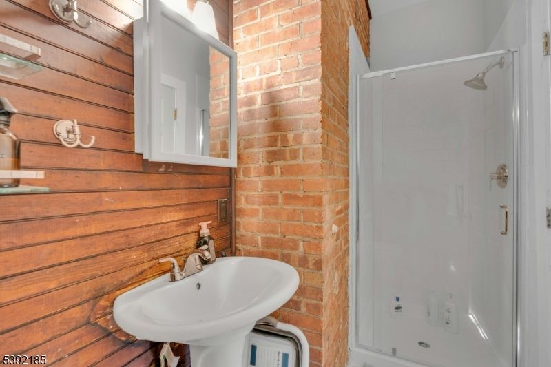 Bathroom, Glass Shower, Interior, Wooden Walls