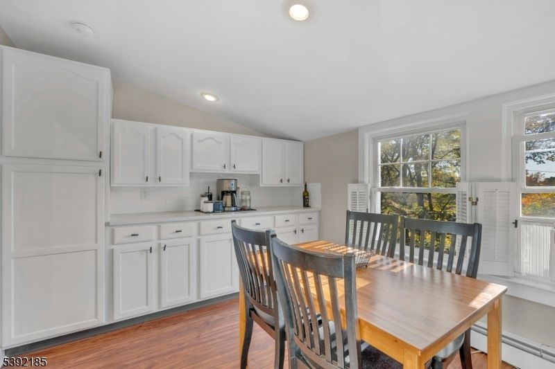 Dining room, Interior, Kitchen, Recessed Lighting, Wood Texture Flooring