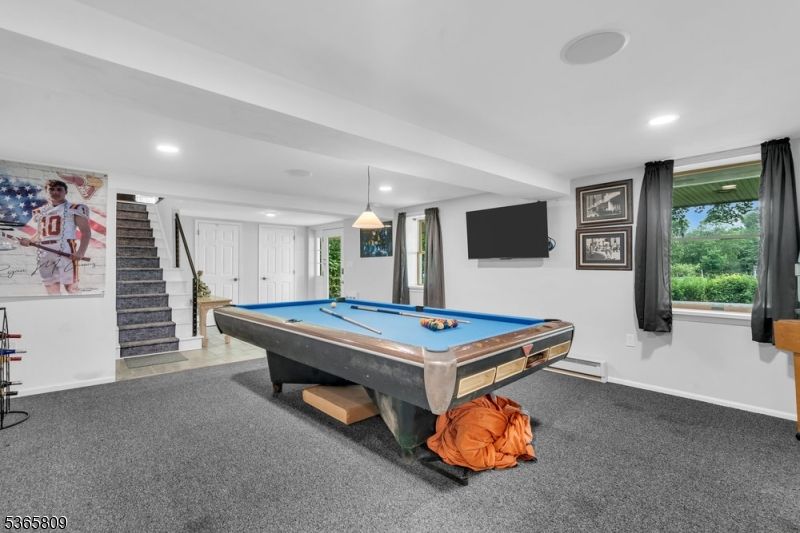 Billiard Table, Game Room, Interior, Pendant Lights, Recessed Lighting