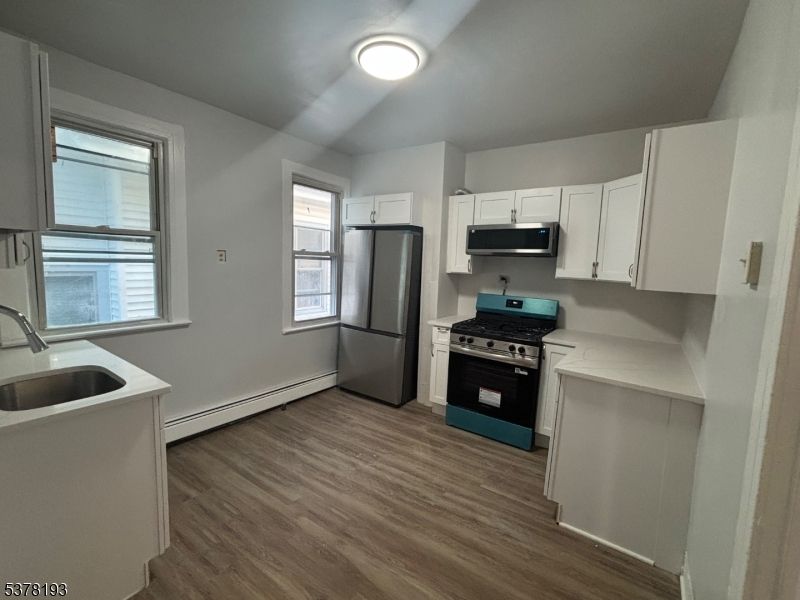 Interior, Kitchen, Stainless Steel Appliances, Wood Texture Flooring